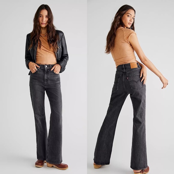 Free People x Levi’s 70s High Flare Jeans in Just A Hint - Picture 1 of 4